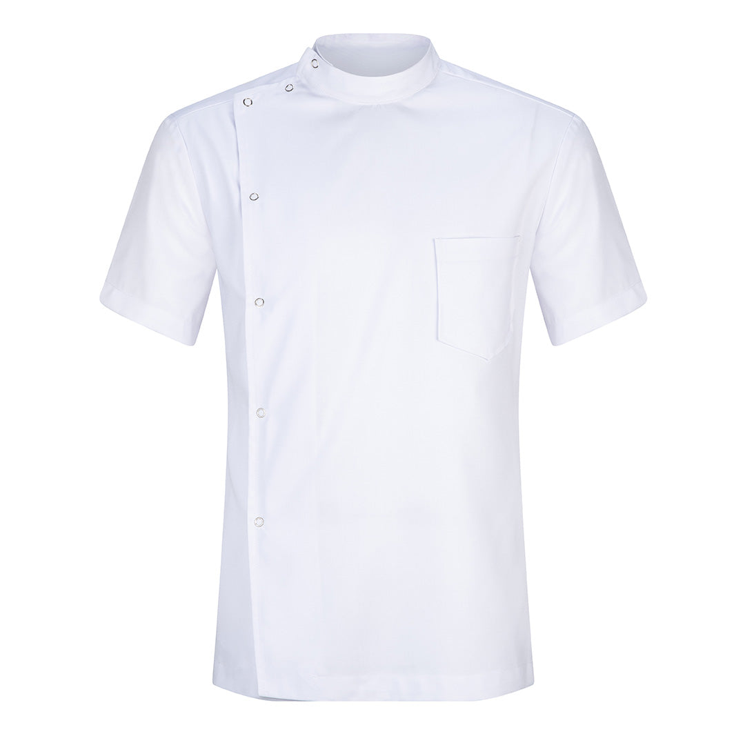 House of Uniforms The Side Stud Pharmacy Jacket | Lusterlene | Mens LSJ Collection White