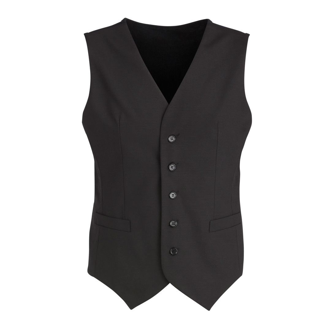 House of Uniforms The Cool Wool Peak Vest | Mens | Knitted Back Biz Corporates Black
