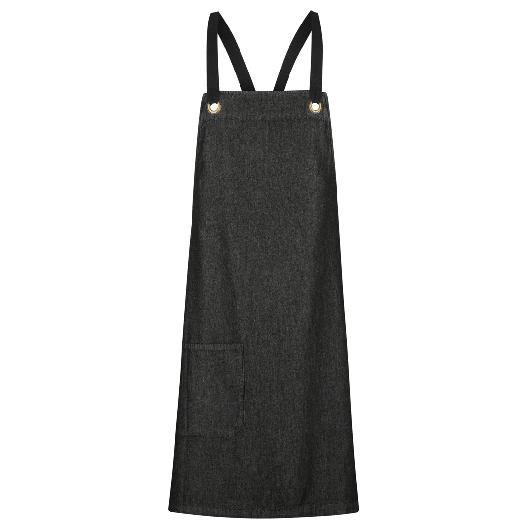 House of Uniforms The Billy Apron | Cross Back Identitee Black with Black Strap