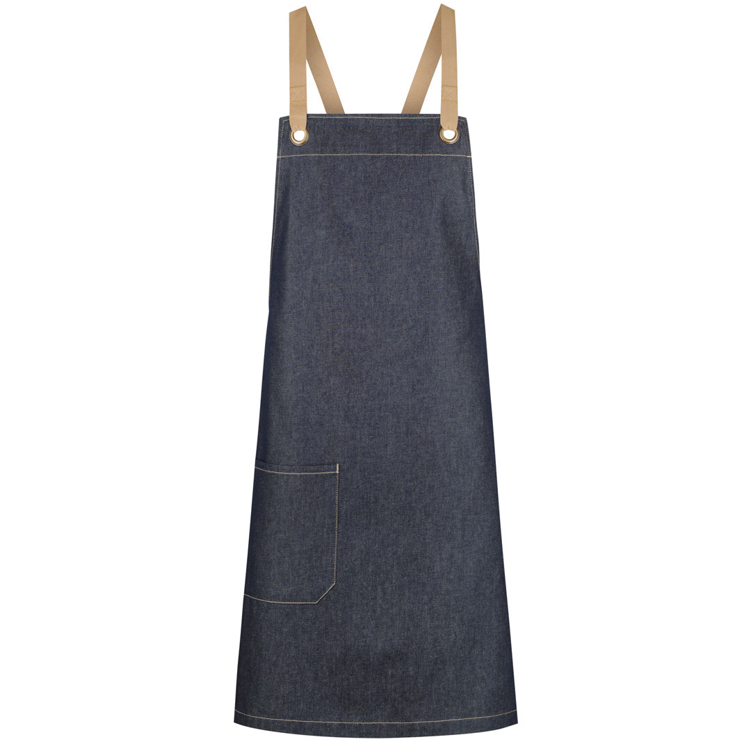House of Uniforms The Billy Apron | Cross Back Identitee Indigo with Natural Strap