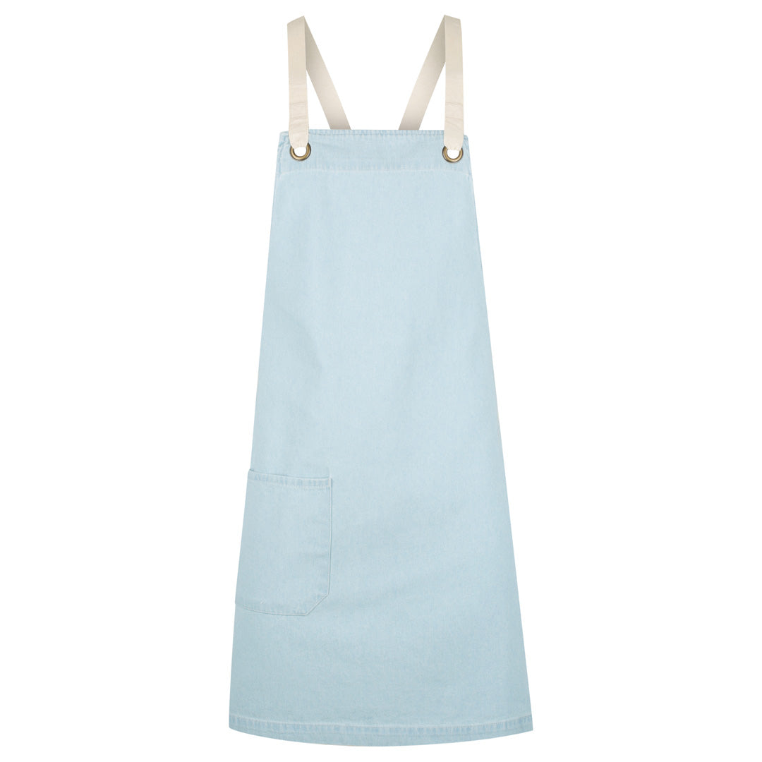 House of Uniforms The Billy Apron | Cross Back Identitee Vintage Denim with Calico Strap