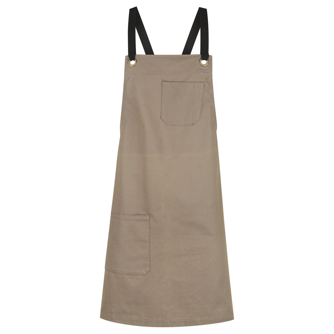 House of Uniforms The Brooklyn Apron | Cross Back Identitee Sage Green with Black Strap