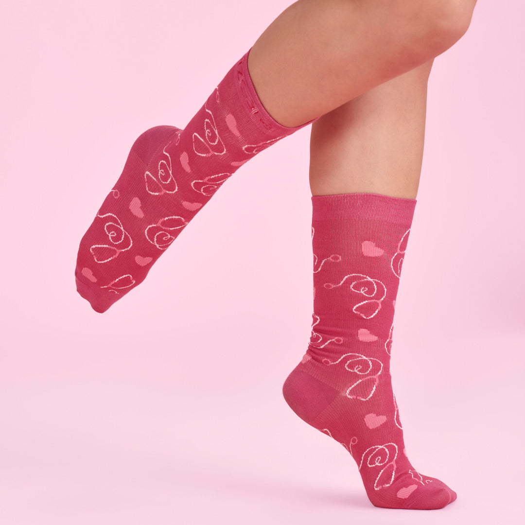 The Pink Printed Socks | Unisex