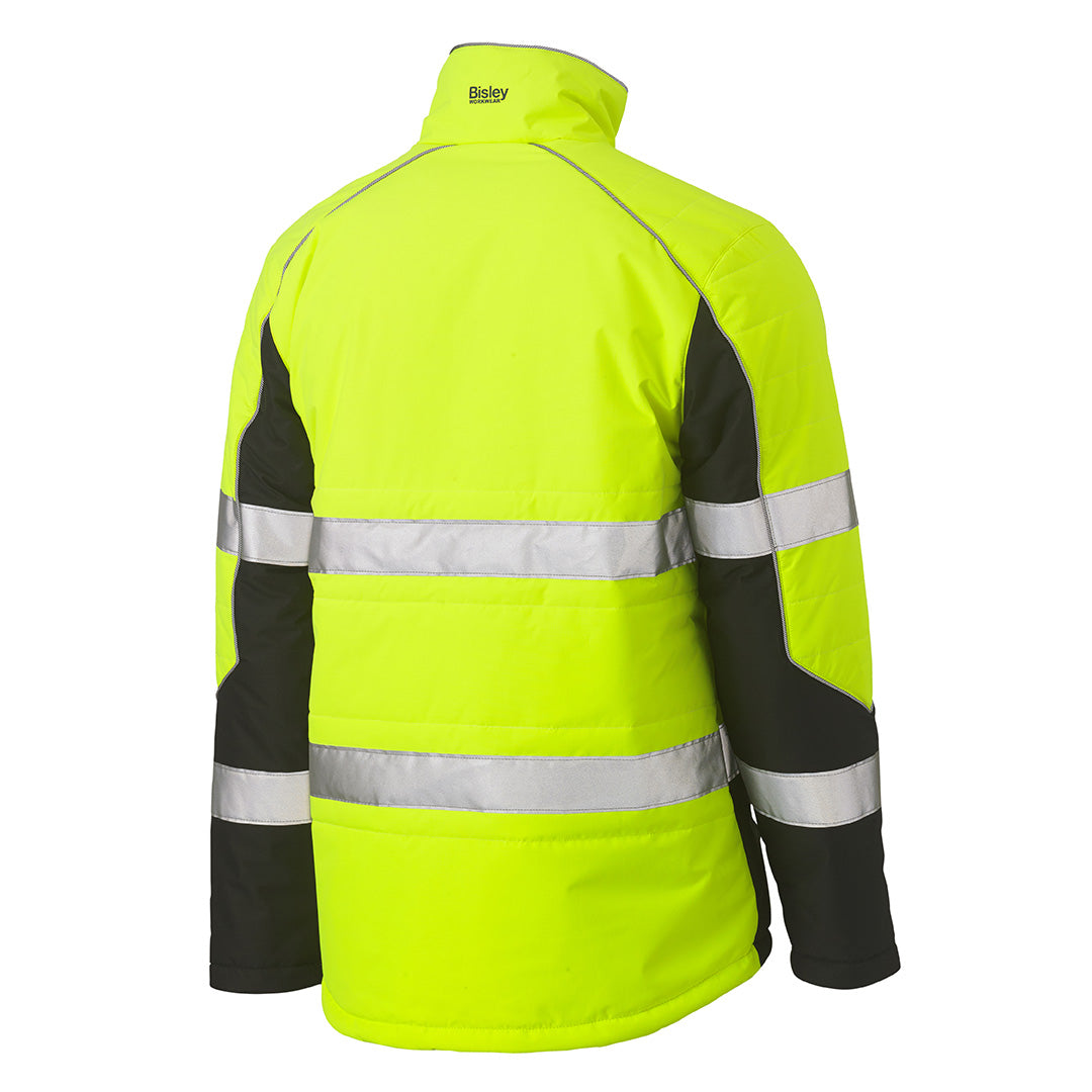 House of Uniforms The Taped Puffer Jacket with Stand Collar | Hi Vis | Mens Bisley 