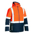House of Uniforms The Taped Puffer Jacket | Hi Vis | Mens Bisley Orange/Navy