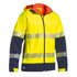 House of Uniforms The Taped Ripstop Bonded Fleece Jacket | Hi Vis | Mens Bisley Yellow/Navy