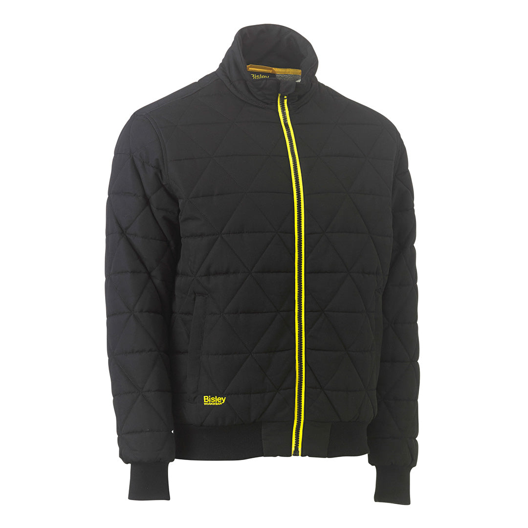 House of Uniforms The Diamond Quilted Bomber Jacket | Mens Bisley Black