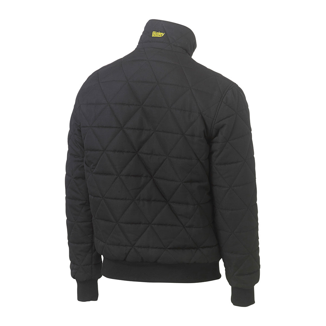 The Diamond Quilted Bomber Jacket | Mens | Black back