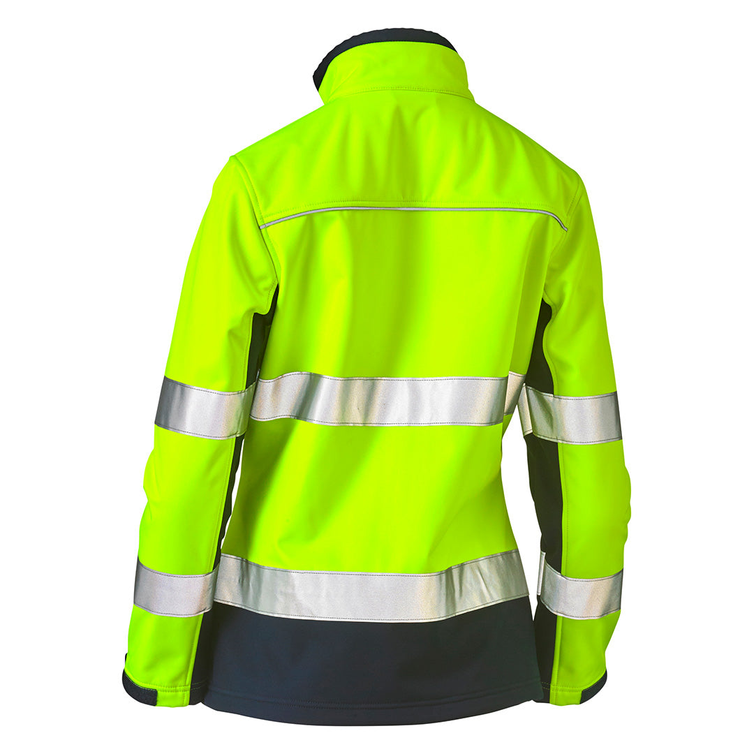House of Uniforms The Taped Two Tone Hi Vis Soft Shell Jacket | Ladies Bisley 