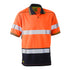 House of Uniforms The Hi Vis Polyester Mesh Taped Polo | Short Sleeve | Mens Bisley Orange/Navy