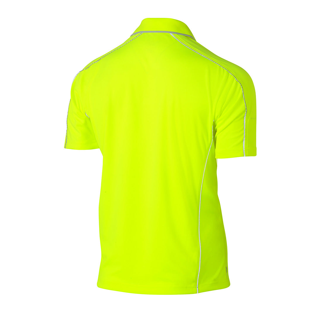 The Cool Mesh Polo | Reflective Piping | Mens | Yellow back