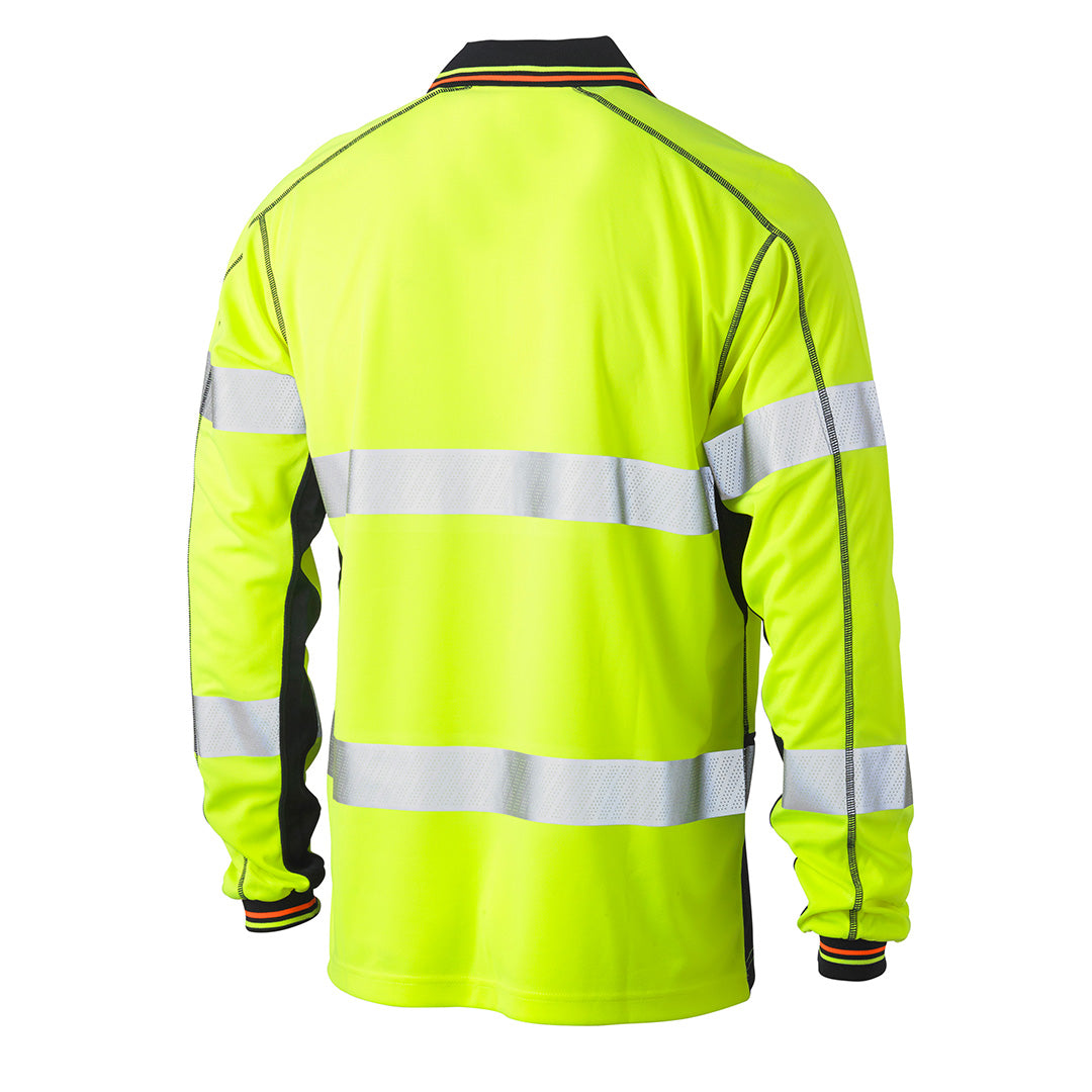 The Hi Vis Taped Polyester Mesh Polo | Long Sleeve | Mens | Yellow back