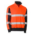 House of Uniforms The Taped Two Tone Contrast Stretchy 1/4 Zip Pullover | Hi Vis | Mens Bisley Orange/Navy