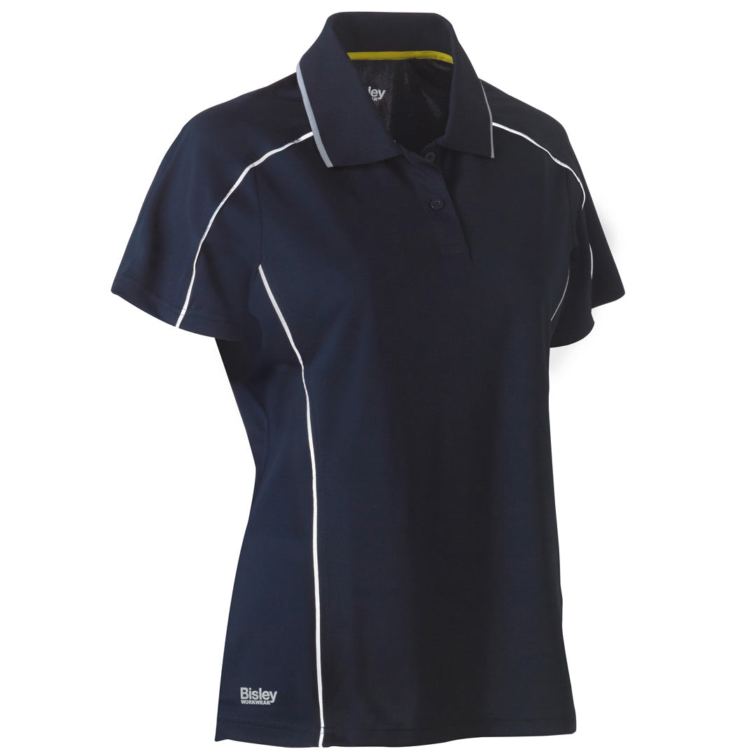 House of Uniforms The Cool Mesh Reflective Polo | Ladies Bisley Navy