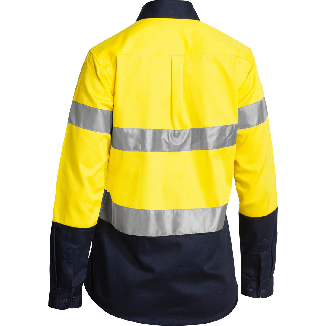 House of Uniforms The Hi Vis Drill Shirt | Day Night | Long Sleeve | Ladies Bisley 