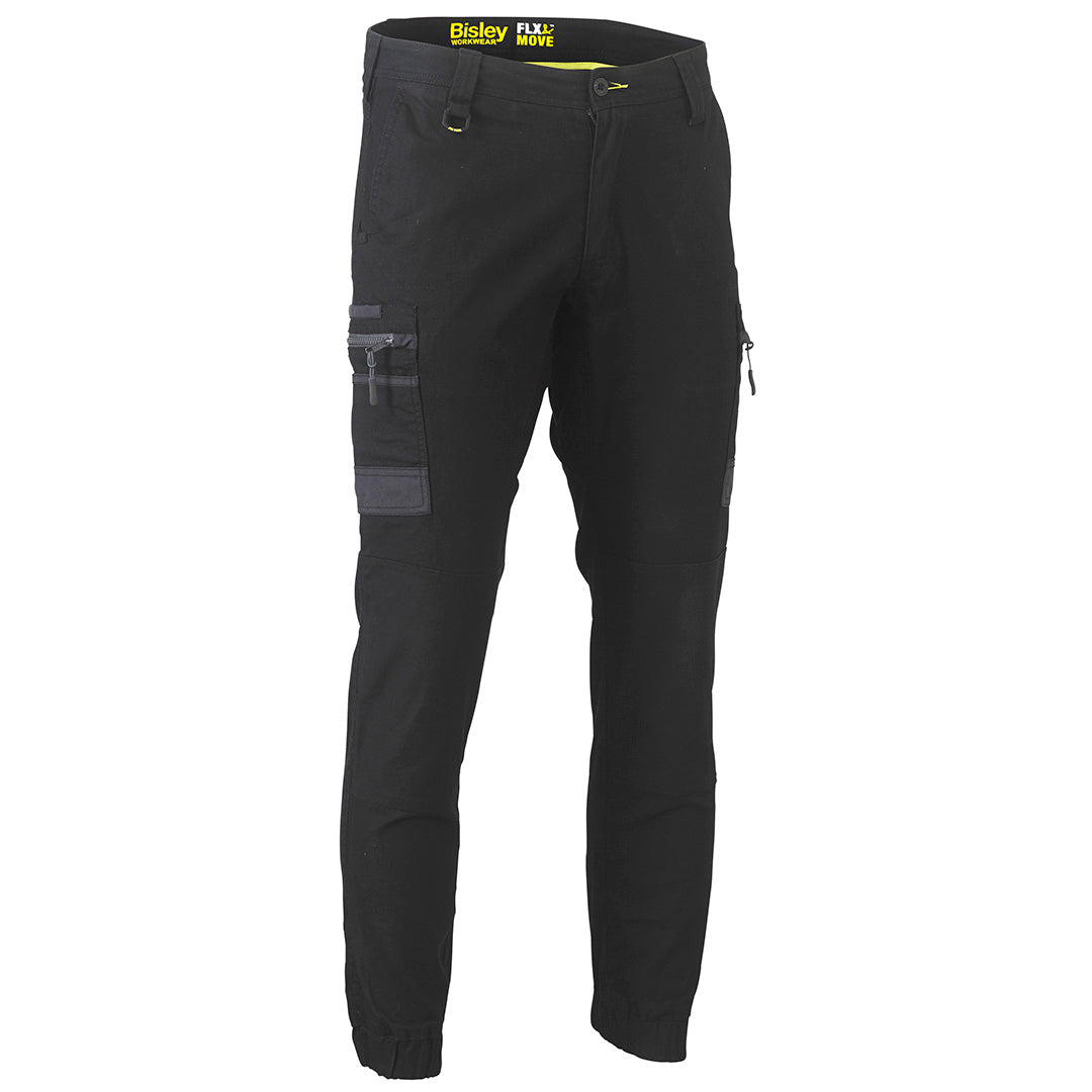 House of Uniforms The Flex and Move Cuffed Cargo Pant | Mens Bisley Black