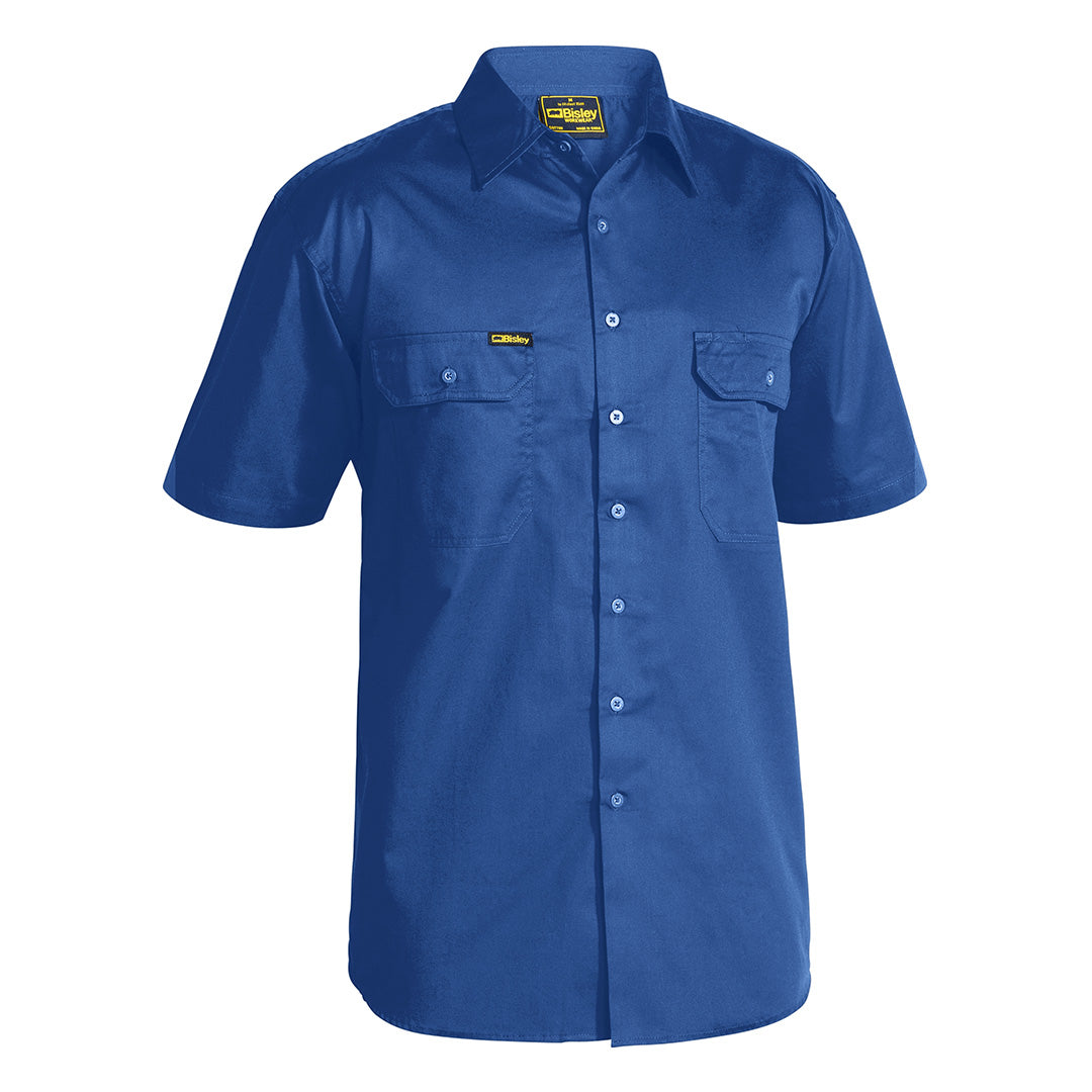 House of Uniforms The Cool Lightweight Drill Shirt | Short Sleeve | Mens Bisley Royal