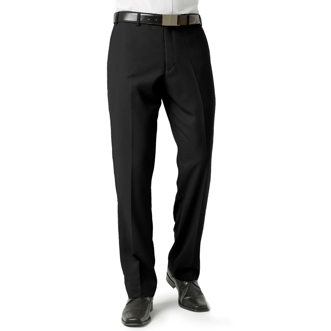 House of Uniforms The Classic Flat Pant | Mens Biz Collection Black