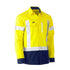 House of Uniforms The Flex and Move Utility Shirt | Hi Vis | Long Sleeve | Mens Bisley Yellow/Navy