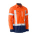House of Uniforms The Flex and Move Utility Shirt | Hi Vis | Long Sleeve | Mens Bisley Orange/Navy