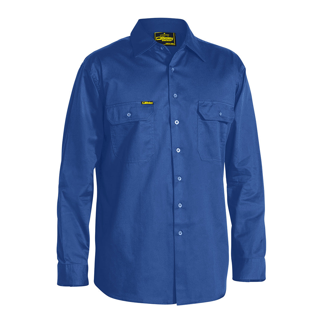 House of Uniforms The Cool Lightweight Drill Shirt  | Long Sleeve | Mens Bisley Royal