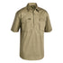 House of Uniforms The Cotton Drill Closed Front Shirt | Short Sleeve | Mens Bisley Khaki
