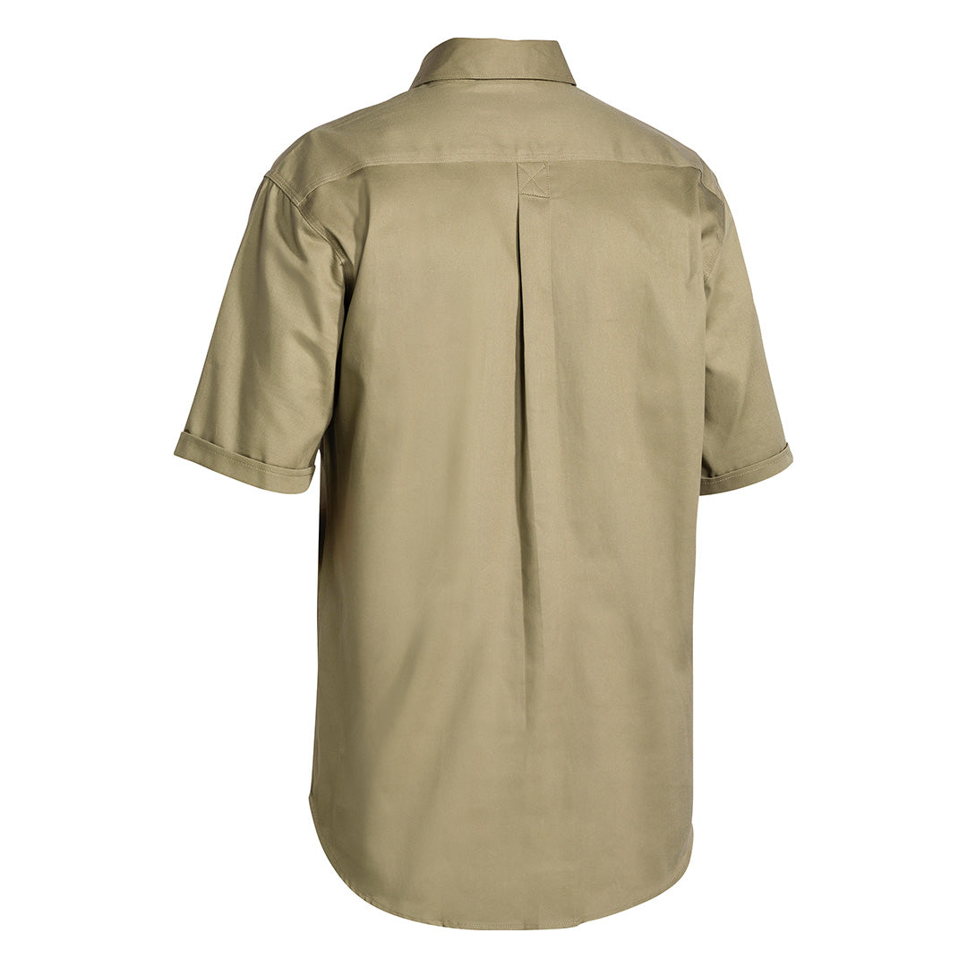 House of Uniforms The Cotton Drill Closed Front Shirt | Short Sleeve | Mens Bisley 