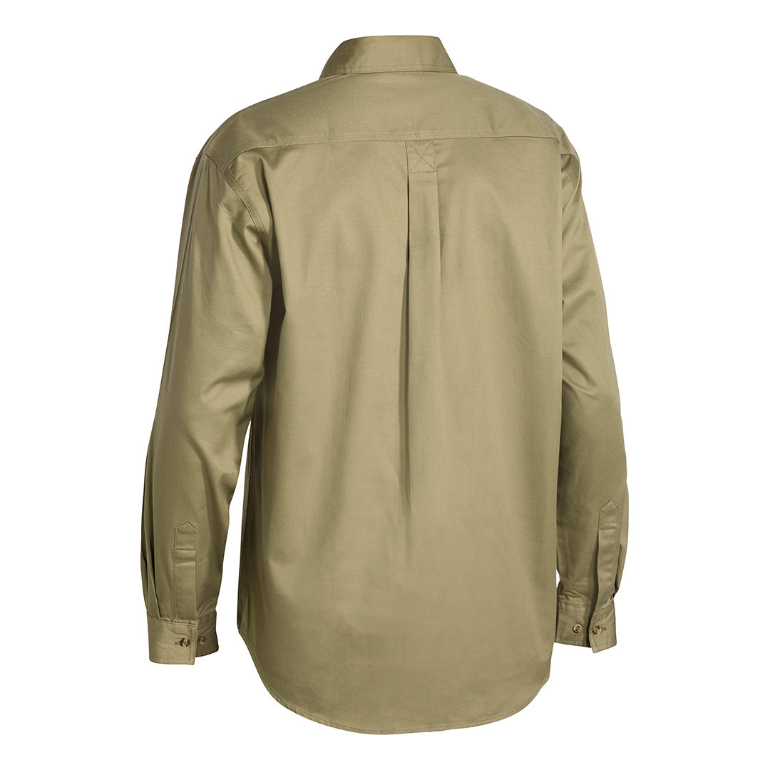 House of Uniforms The Cotton Drill Closed Front Shirt  | Long Sleeve | Mens Bisley 