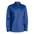 House of Uniforms The Cotton Drill Closed Front Shirt  | Long Sleeve | Mens Bisley Royal