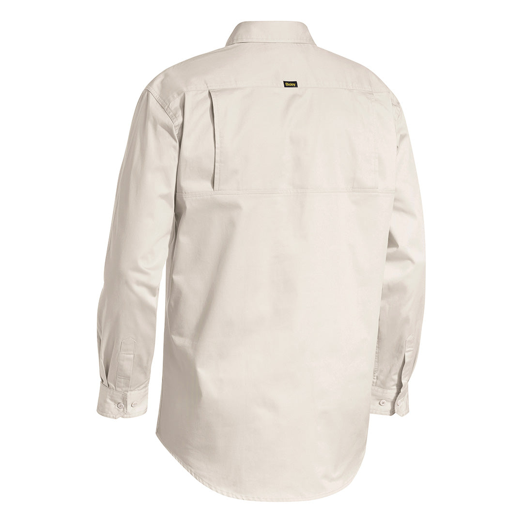 House of Uniforms The Cool Lightweight Closed Front Drill Shirt  | Long Sleeve | Mens Bisley 