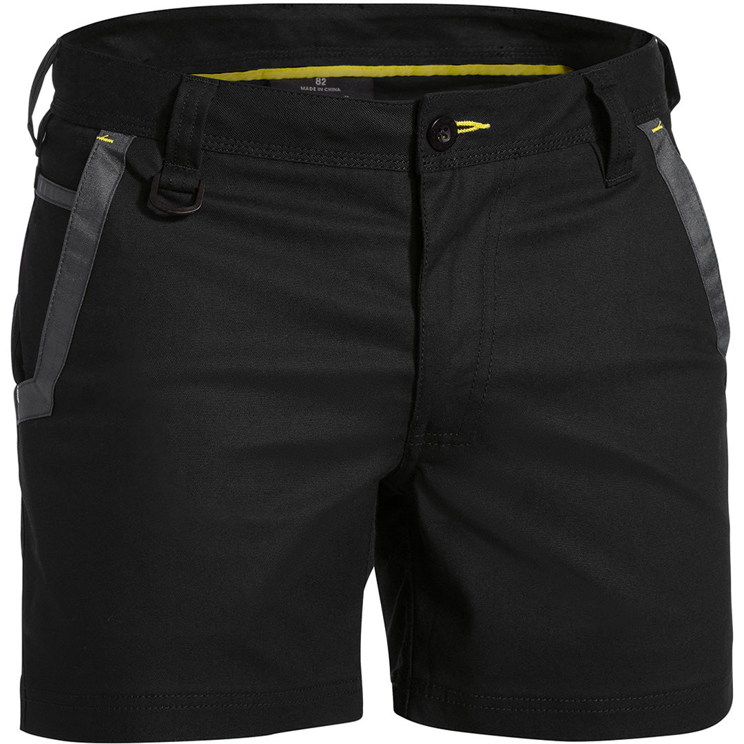 House of Uniforms The Flex and Move Stretch Short | Mens Bisley Black