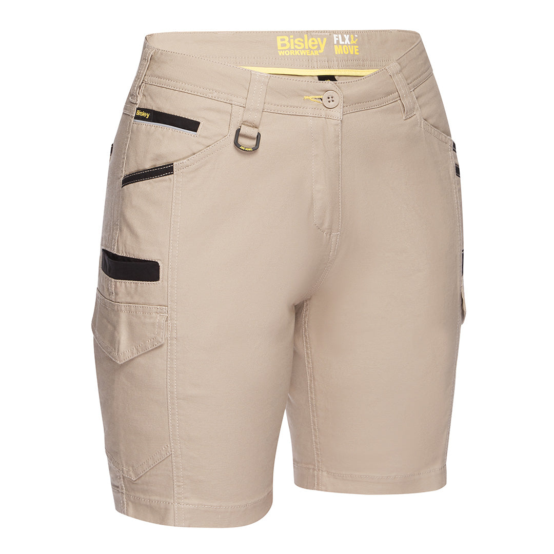 House of Uniforms The Flex and Move Cargo Short | Ladies Bisley Stone