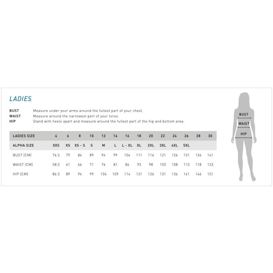Ladies Lily Longline Blouse | Sizing Guide