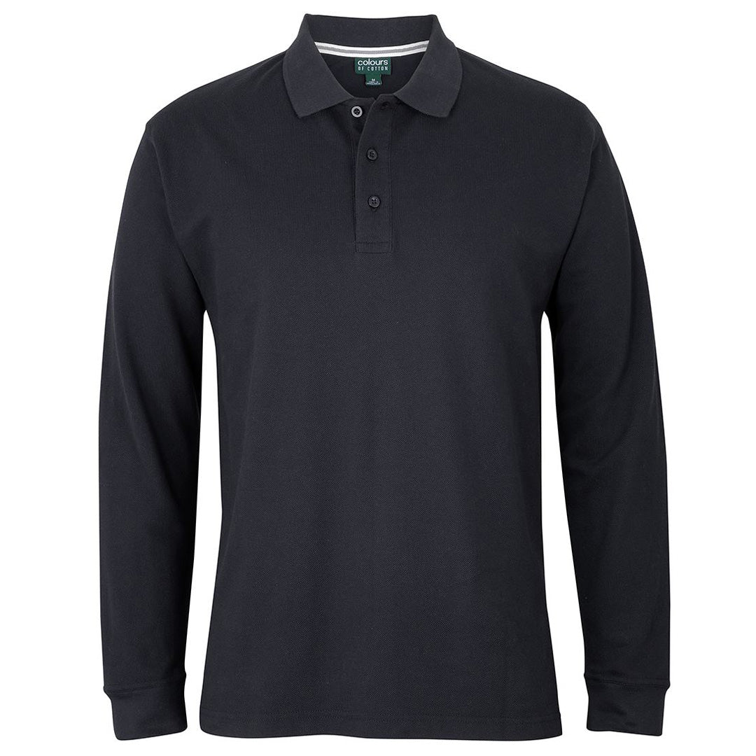 House of Uniforms The C of C Pique Polo | Long Sleeve | Adults Jbs Wear Black
