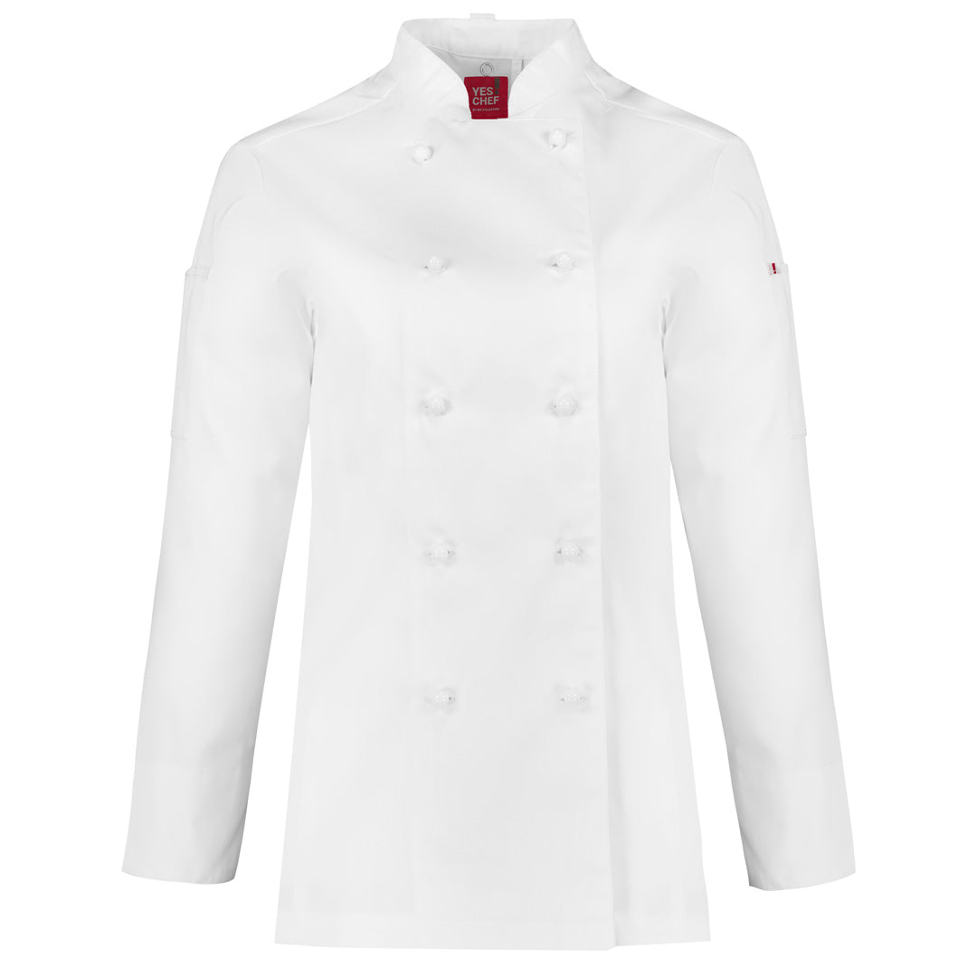 House of Uniforms The Al Dente Chefs Jacket | Long Sleeve | Ladies Yes! Chef White