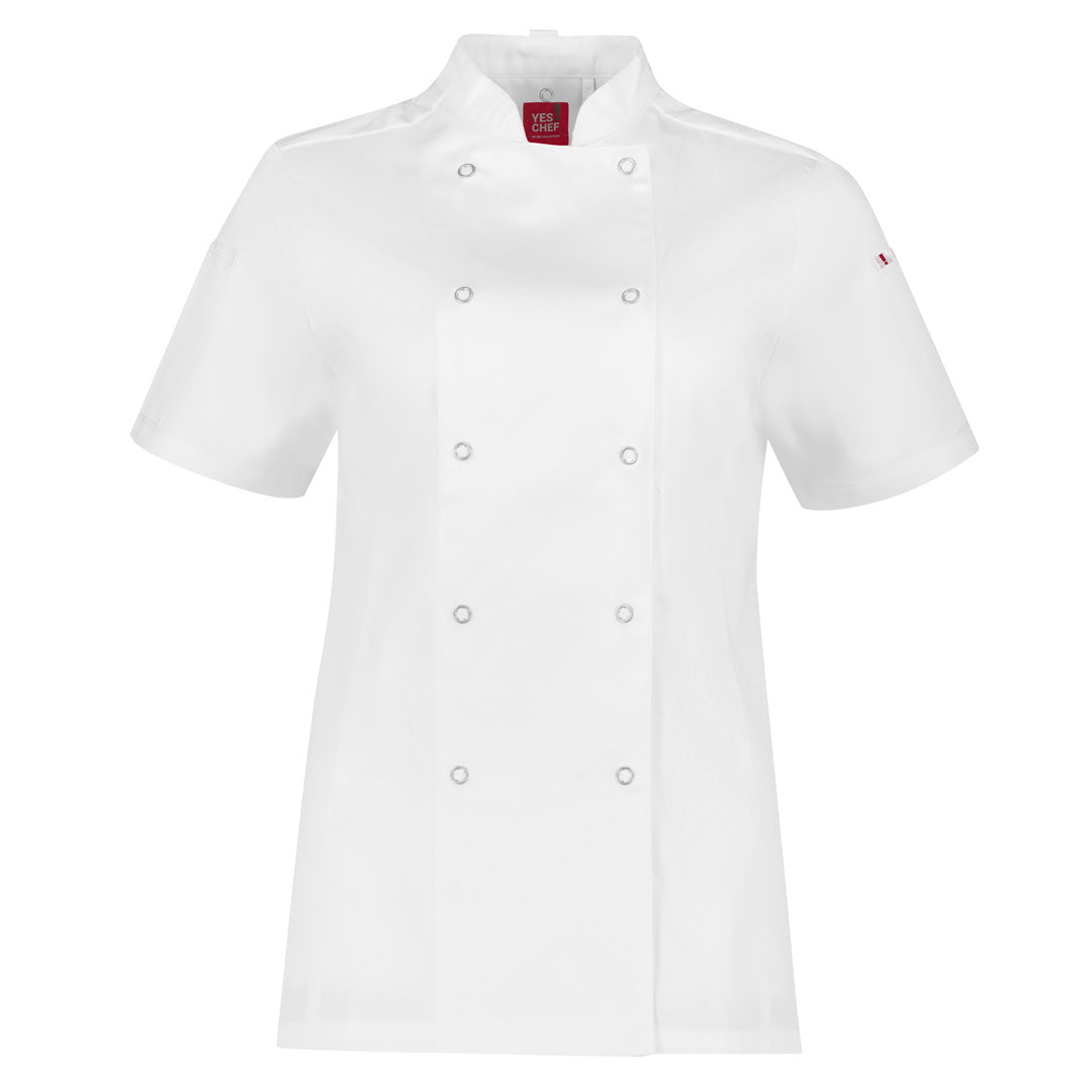 House of Uniforms The Zest Chefs Jacket | Short Sleeve | Ladies Yes! Chef White
