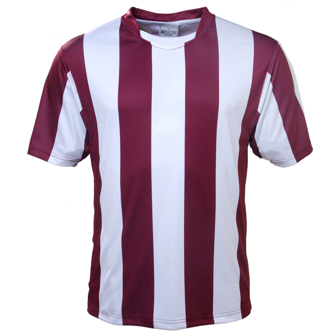 House of Uniforms The Striped Soccer Jersey | Mens Bocini Maroon/White