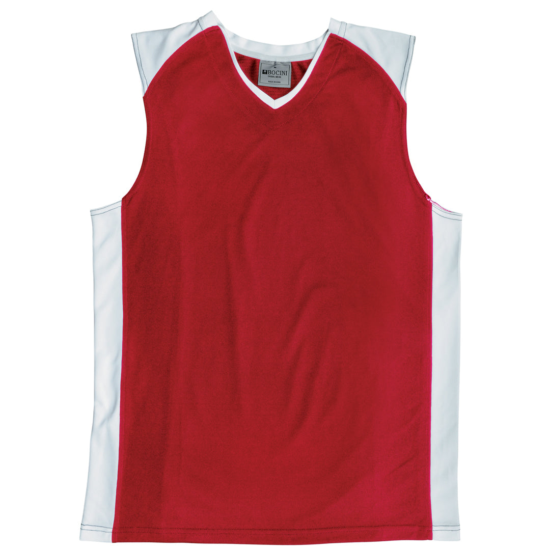 Contrast Basketball Singlet | Red/White