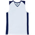House of Uniforms The Contrast Basketball Singlet | Mens Bocini White/Navy