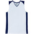 House of Uniforms The Contrast Basketball Singlet | Kids Bocini White/Navy