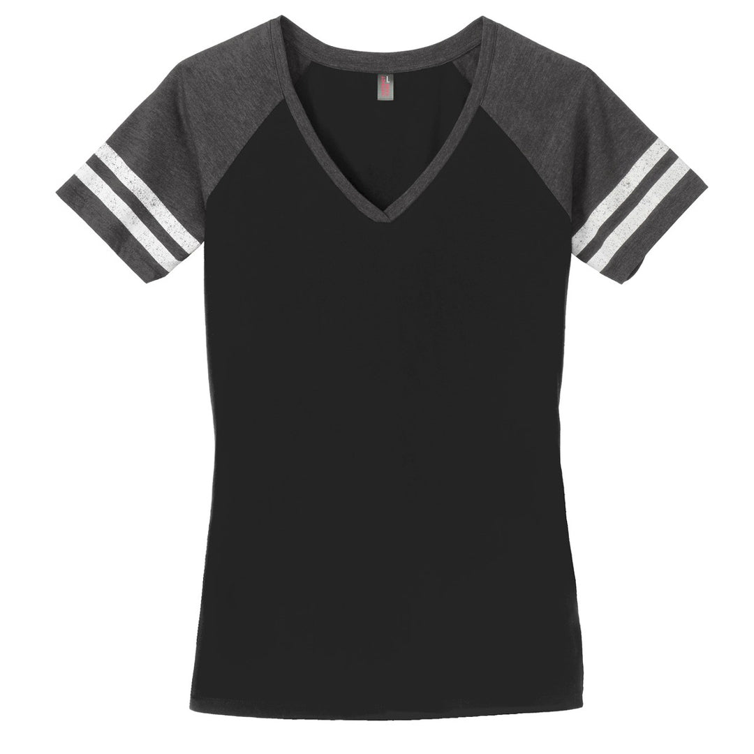 House of Uniforms The Game Day Tee | Short Sleeve | Ladies District Made Black/Charcoal