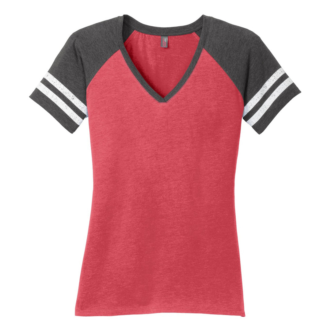House of Uniforms The Game Day Tee | Short Sleeve | Ladies District Made Red/Charcoal