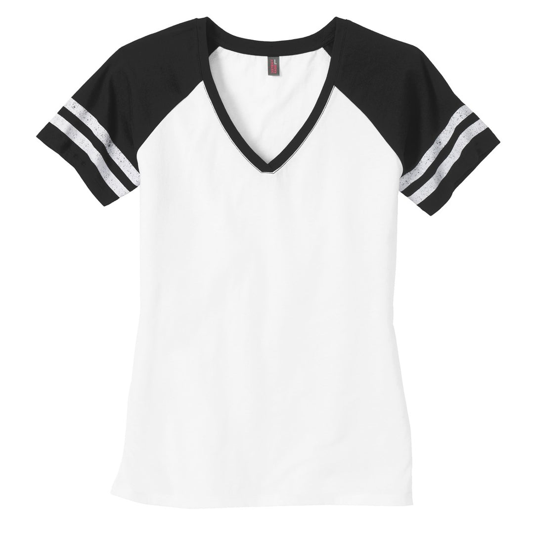 House of Uniforms The Game Day Tee | Short Sleeve | Ladies District Made White/Black
