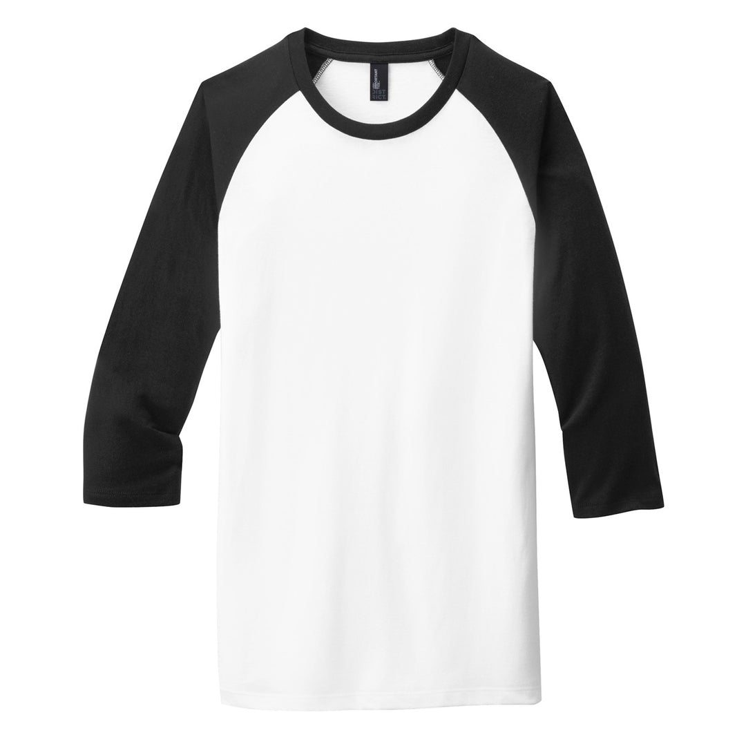 House of Uniforms The 3/4 Raglan Sleeve Tee | Mens District Made Black/White
