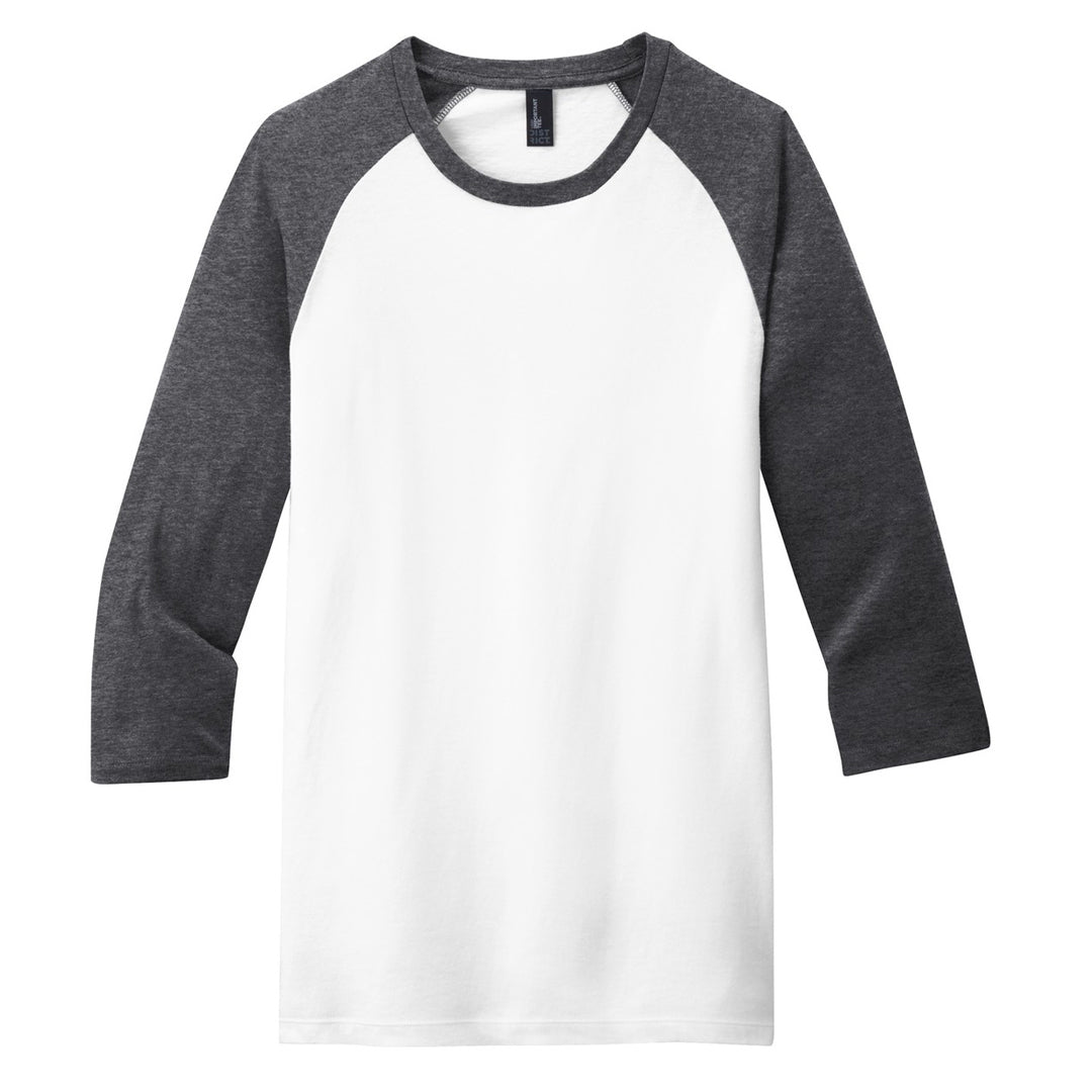 House of Uniforms The 3/4 Raglan Sleeve Tee | Mens District Made Charcoal/White