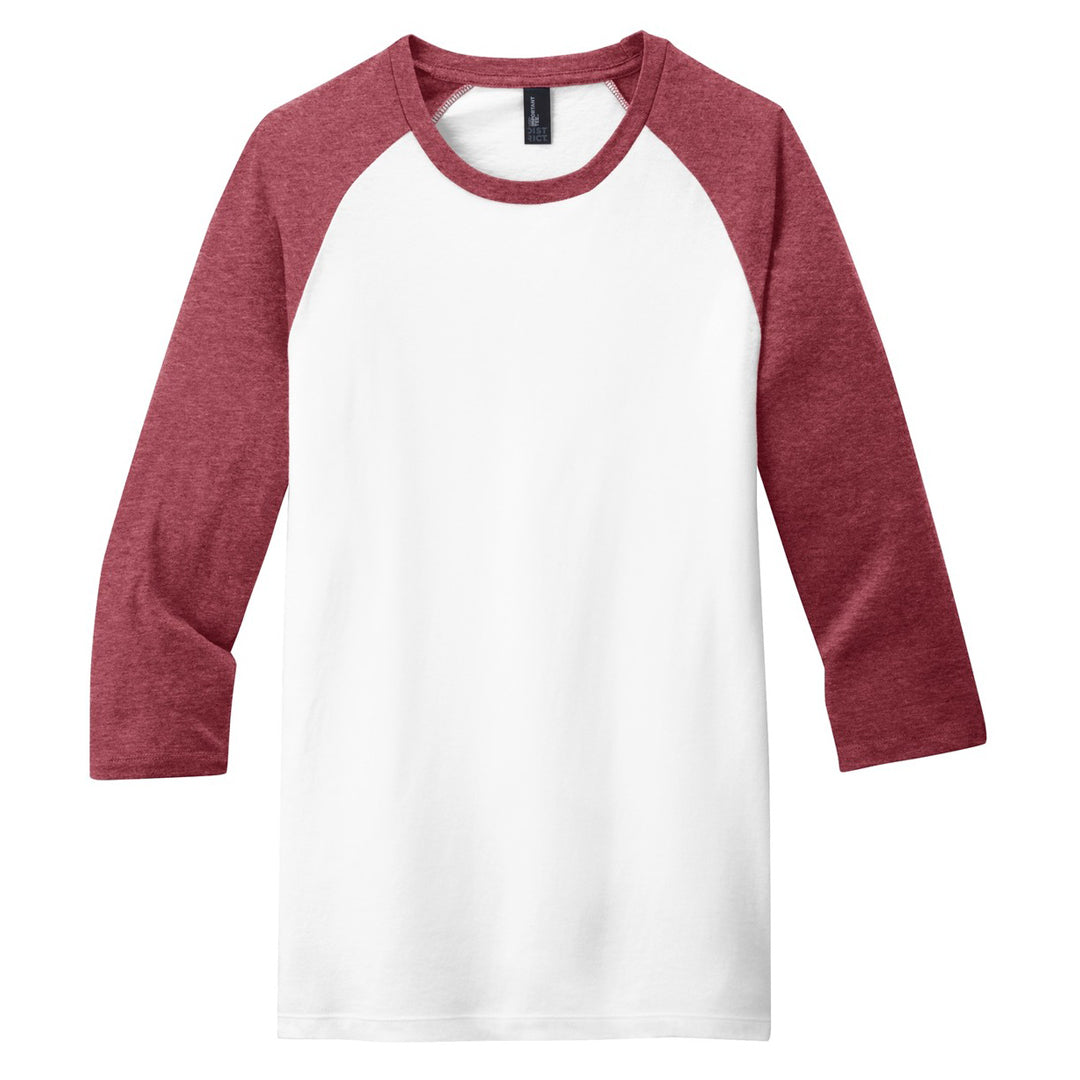 House of Uniforms The 3/4 Raglan Sleeve Tee | Mens District Made Red/White