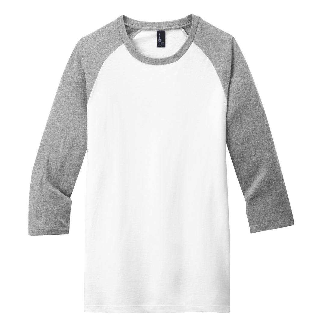 House of Uniforms The 3/4 Raglan Sleeve Tee | Mens District Made Grey/White