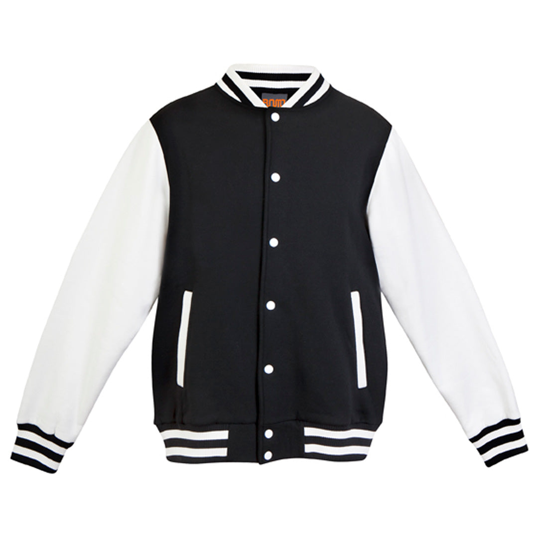 House of Uniforms The Varsity Jacket | Mens Ramo Black/White