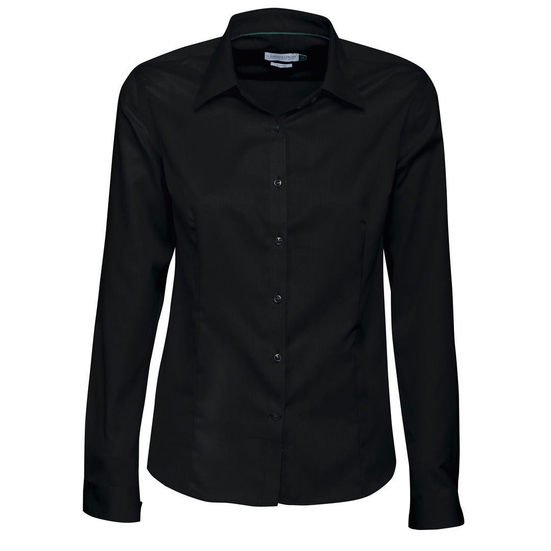 House of Uniforms The Green Bow Shirt | Ladies | Long Sleeve James Harvest Black
