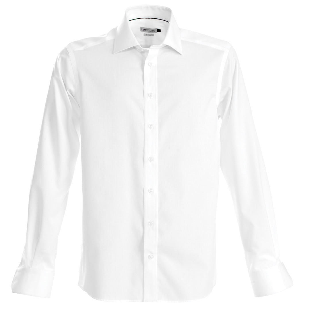 House of Uniforms The Green Bow Shirt | Mens | Long Sleeve James Harvest White